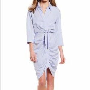 Gianni Bini Dana Button Front Tie Waist 100% Tencel Shirtdress SZ M